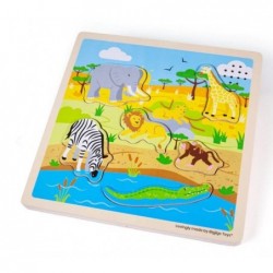 Дървен пъзел със звуци Bigjigs - Сафари  - 34034 - изглед 5
                  