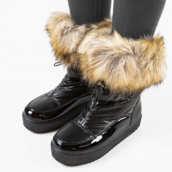 Високи боти тип апрески Arcobaleno с косъм за момиче - YCH-91 black - изглед 3
                  