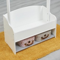 Дървена Стойка Ginger Home за Детски Дрехи, Етажерка с Рафтове за Съхранение - WHITE/GREY - TF6203 - изглед 3
                  
