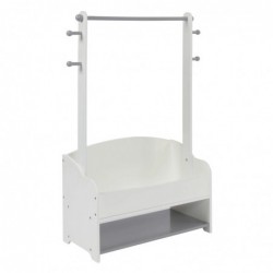 Дървена Стойка Ginger Home за Детски Дрехи, Етажерка с Рафтове за Съхранение - WHITE/GREY - TF6203 - изглед 4
                  