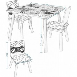 Детска Маса със Столчета, Комплект от Дърво Ginger Home - за Учене, Игра, Хранене, Мебели за Детска Стая, Бяло и Розово - SUPER GIRL - TF6001 - изглед 14
                  
