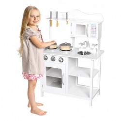Детска Дървена Кухня Ginger Home за Игра с Аксесоари - Бяла - W10C404H - изглед 3
                  