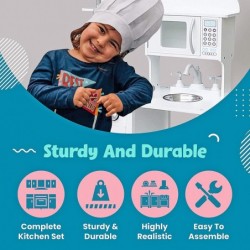 Детска Дървена Кухня Ginger Home за Игра с Аксесоари - Бяла - W10C404H - изглед 6
                  