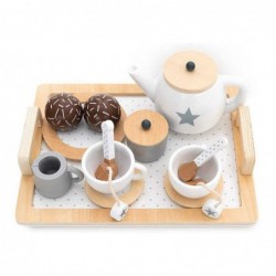 Детски Дървен Комплект Ginger Home за Чай и Кафе с Аксесоари - бяло/сиво - W10B318B - изглед 3
                  