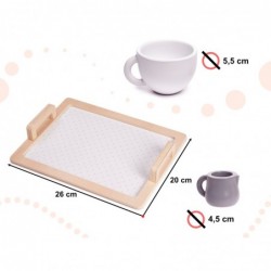 Детски Дървен Комплект Ginger Home за Чай и Кафе с Аксесоари - бяло/сиво - W10B318B - изглед 8
                  