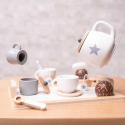 Детски Дървен Комплект Ginger Home за Чай и Кафе с Аксесоари - бяло/сиво - W10B318B - изглед 18
                  