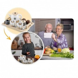 Детски Дървен Комплект Ginger Home за Чай и Кафе с Аксесоари - бяло/сиво - W10B318B - изглед 19
                  