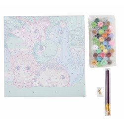 Творчески комплект Craft Buddy Рисуване по номера, Семейство динозаври, 30х30см - CBPBN-3030-019 - изглед 3
                  