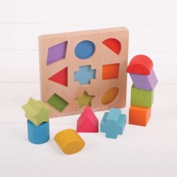 Дървен детски сортер с геометрични фигури Bigjigs - BB092 - изглед 3
                  