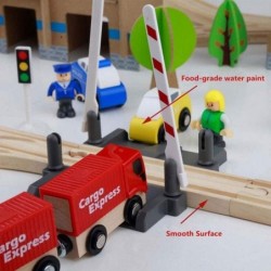 Детско Дървено Влакче Ginger Home - Комплект 88 части с Локомотив на Батерии - W04C048 - изглед 10
                  