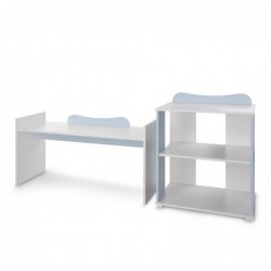 Детско легло LORELLI MULTI с шкаф и чекмедже 190/82 Бяло+Baby Blue - 10150570039A - изглед 14
                  