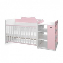 Детско легло LORELLI MULTI с шкаф и чекмедже 190/82 Бяло+Orchid Pink - 10150570038A - изглед 3
                  