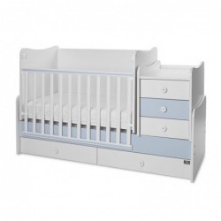 Детско трансформиращо легло LORELLI MAXI PLUS 70/160 бяло+baby blue - 10150580039P - изглед 3
                  