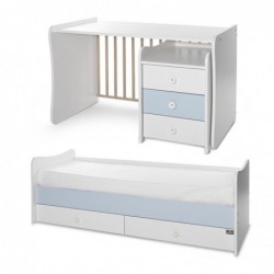 Детско трансформиращо легло LORELLI MAXI PLUS 70/160 бяло+baby blue - 10150580039P - изглед 12
                  