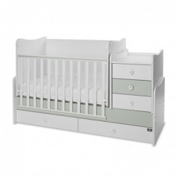 Детско трансформиращо легло LORELLI MAXI PLUS 70/160 бяло+milky green - 10150580040P - изглед 3
                  