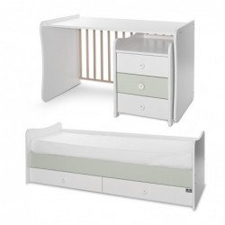 Детско трансформиращо легло LORELLI MAXI PLUS 70/160 бяло+milky green - 10150580040P - изглед 12
                  