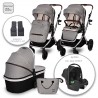 Детска количка GLORY 2в1 Lorelli OPALINE Grey+ADAPTERS с кош за новородено