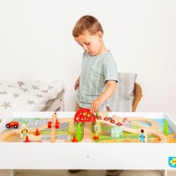 Комплект влакче с релси и маса Bigjigs (50 части)  - BJT550 - изглед 8
                  