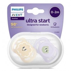 Комплект от 2 бр. ортодонтични залъгалки за новородени Philips AVENT SCF075/03 Ultra Start 0-2м, в оранжево и лилаво със забавен дизайн очички, в кутия за стерилизиране - 00A.0621.001 - изглед 5
                  