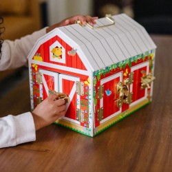 Детска дървена играчка Melissa and Doug Хамбар с врати и ключалки + 4 животни - 000772025645 - изглед 5
                  
