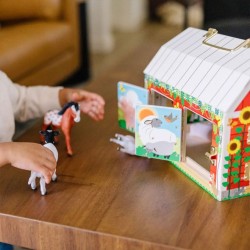 Детска дървена играчка Melissa and Doug Хамбар с врати и ключалки + 4 животни - 000772025645 - изглед 7
                  