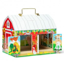 Детска дървена играчка Melissa and Doug Хамбар с врати и ключалки + 4 животни - 000772025645 - изглед 3
                  