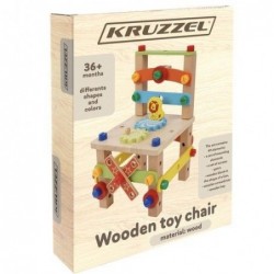 Дървено столче за деца за самостоятелно сглобяване Kruzzel - KRU22506 - изглед 4
                  