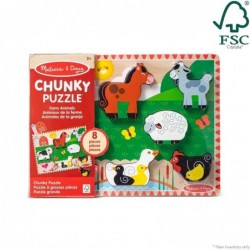 Дървен пъзел Melissa&Doug Селскостопански животни, 8 ч. - 000772037235 - изглед 7
                  