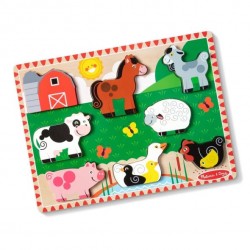 Дървен пъзел Melissa&Doug Селскостопански животни, 8 ч. - 000772037235 - изглед 3
                  