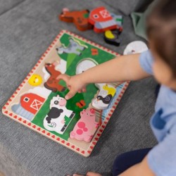 Дървен пъзел Melissa&Doug Селскостопански животни, 8 ч. - 000772037235 - изглед 5
                  