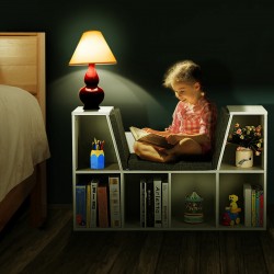 3в1 Детска Етажерка Ginger Home, Библиотека и Пейка, 6 Отделения за Съхранение на Играчки и Книжки, Подарък за 3+ години - JWTR-3153 - изглед 16
                  