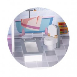 Детска дървена къща за кукли Chipolino в комплект с 13бр. мебели - DIWH02407627 - изглед 7
                  