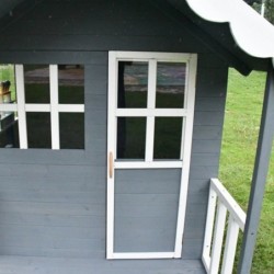 Дървена Детска Къща GINGER HOME, 139x143.5x149 см, за Игри на Открито в Двора и Градината - C1084 - изглед 4
                  