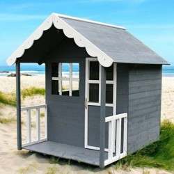Дървена Детска Къща GINGER HOME, 139x143.5x149 см, за Игри на Открито в Двора и Градината - C1084 - изглед 5
                  