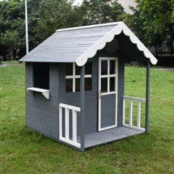 Дървена Детска Къща GINGER HOME, 139x143.5x149 см, за Игри на Открито в Двора и Градината - C1084 - изглед 6
                  
