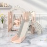 Детски комплект за игра 2в1 Feelkids Замък, пързалка и люлка в розов цвят