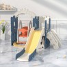 Детски комплект за игра 2в1 Feelkids Замък, пързалка и люлка в син цвят