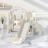 Детски комплект за игра 2в1 Feelkids Замък, пързалка и люлка в бежов цвят