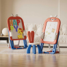 Детска дъска Feelkids 2в1 с конструктор 60 части и стол, Червено зайче