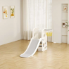 Детска пластмасова пързалка Feelkids с баскетболен кош - сива