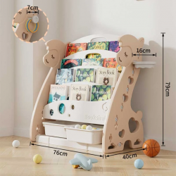 Детска комбинирана етажерка Feelkids за книги и играчки - Кафява Алпака - FE-SN-DYT01-BR - изглед 1