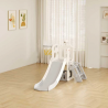 Детска пързалка Feelkids с телескоп и баскетболен кош - сива