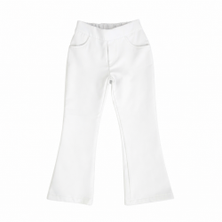 Панталони Arcobaleno с широки крачоли бяло - P2444 bianco - изглед 1