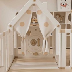 Детска вътрешна площадка Feelkids с ограда, люлка и активни елементи за игра - FE-WL-YTW12 - изглед 3
                  