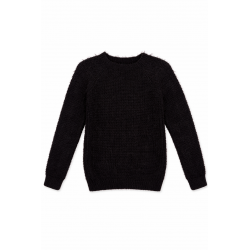 Пуловер Arcobaleno с косъм и вълна черно - JD2188 nero - изглед 1