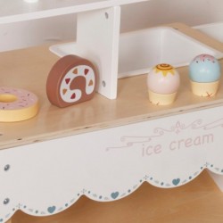 Детски Дървен Щанд за Сладолед GINGER HOME, Магазинче на Колела, MDF, 44/57x28x95.5 см, Монтесори Игра - W10A273 - изглед 6
                  
