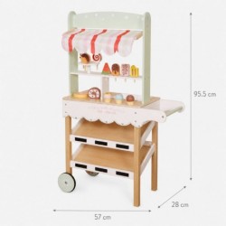 Детски Дървен Щанд за Сладолед GINGER HOME, Магазинче на Колела, MDF, 44/57x28x95.5 см, Монтесори Игра - W10A273 - изглед 12
                  