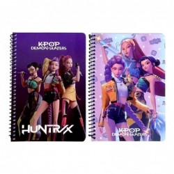 Тетрадка B5 70 листа, спирала K-Pop Demon Hunters Huntrix Lilac - 364-02402 - изглед 1