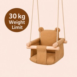 Детска Дървена Люлка Мече GINGER HOME – Мека Памучна Седалка, до 30 кг, 28×28×196 см - W01D203 - изглед 11
                  