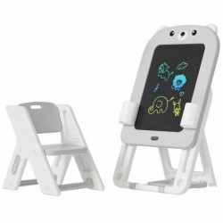 2в1 детска дъска за рисуване Feelkids с конструктор и столче – сива - FE-QD-MXYJ04-GY - изглед 3
                  